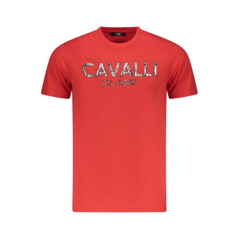 Cavalli Class Rosso Cotton Men Men's T-Shirt